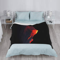 280g Vertical Flannel Blanket with Unique Volcano Printing