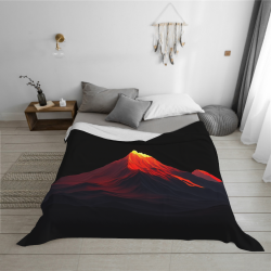 Coperta in flanella orizzontale 280g stampata su un lato con motivo vulcano