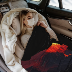 280g Horizontal Single - side Printed Volcano Pattern Flannel Blanket