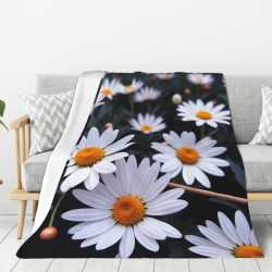 280g vertikale einseitig bedruckte Gänseblümchen-Flanell-Decke - bequem und warm