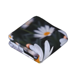 Coperta in flanella confortevole da 280 g, stile verticale, design a una sola faccia con stampa di margherite