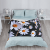 Manta de franela cómoda de 280 g, estilo vertical, diseño de un solo lado con estampado de margaritas