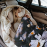Coperta in flanella confortevole da 280 g, stile verticale, design a una sola faccia con stampa di margherite