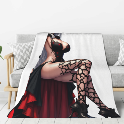 Coperta in flanella verticale 280g con stampa di personaggio anime sexy