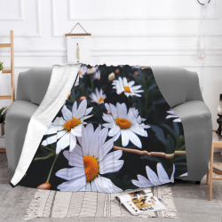 Couverture en flanelle horizontale 280g à motif marguerite