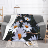 Couverture en flanelle horizontale 280g à motif marguerite