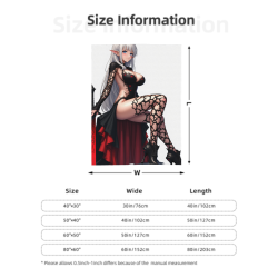 Coperta in flanella verticale 280g con stampa di personaggio anime sexy