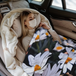 280g Horizontal Daisy Flannel Blanket