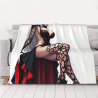 Couverture en flanelle horizontale 280g avec imprimé fille sexy