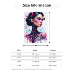 280g Vertical Flannel Blanket: Artistic Portrait Pattern