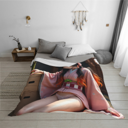 280g Einseitig Bedruckte Flanell-Decke (Anime-Kimono-Mädchen-Muster)