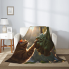 280g Vertical Cute Cat and Hulk Pattern Flannel Blanket