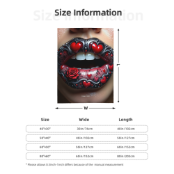 280g Vertikales Liebes-Herz-Rosen-Lippen-Muster Flanellbett