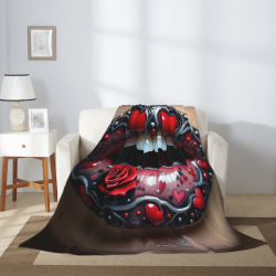 280g Vertikales Liebes-Herz-Rosen-Lippen-Muster Flanellbett