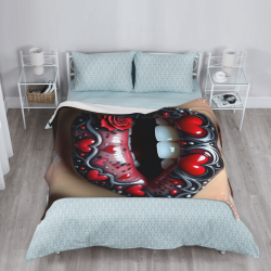 280g Vertikales Liebes-Herz-Rosen-Lippen-Muster Flanellbett