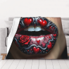 280g horizontale Flanell-Decke mit Rotlippen- und Herz-Druck