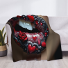 280g horizontale Flanell-Decke mit Rotlippen- und Herz-Druck