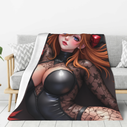 280g 수직 섹시 애니메이션 소녀 프린트 플란넬 담요