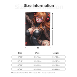 Manta de Flanela de 280g con Estampado Sexy de Chica Anime