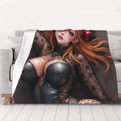 280g 수평 플란넬 담요: 애니메이션 미소녀 패턴