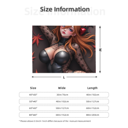 Coperta in flanella orizzontale 280g: Disegno di bella ragazza anime