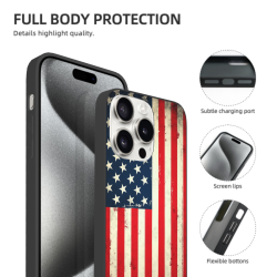 Чехол для iPhone 15/15 Pro/15 Pro Max с американским флагом - okomall