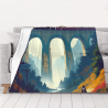 280g horizontale Flanell-Decke mit einseitigem Druck, Brückenlandschaft-Muster