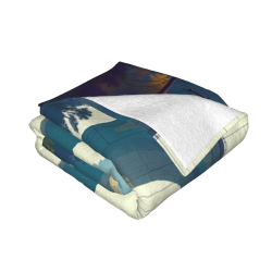280g horizontale Flanell-Decke mit einseitigem Druck, Brückenlandschaft-Muster