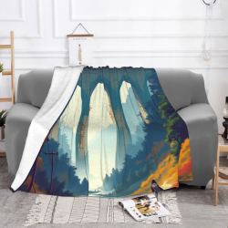 280g horizontale Flanell-Decke mit einseitigem Druck, Brückenlandschaft-Muster