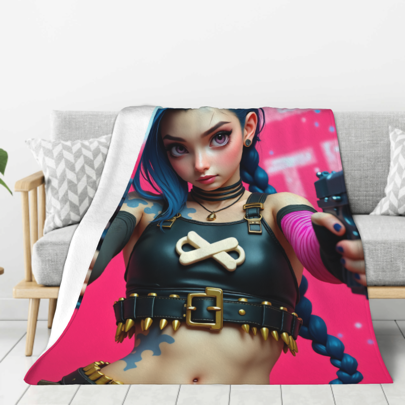 Manta de franela vertical de 280g, estampado personalizado de anime