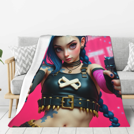 Manta de franela vertical de 280g, estampado personalizado de anime