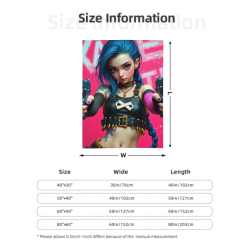 Manta de franela vertical de 280g, estampado personalizado de anime