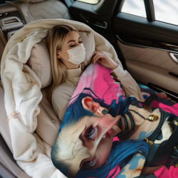 Manta de franela vertical de 280g, estampado personalizado de anime