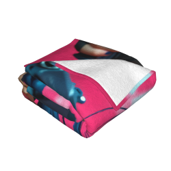Manta de Flanela Horizontal de 280g con un Estilizado Patrón de Chica Anime