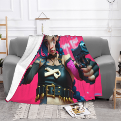 Manta de Flanela Horizontal de 280g con un Estilizado Patrón de Chica Anime