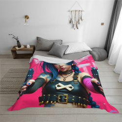 Manta de Flanela Horizontal de 280g con un Estilizado Patrón de Chica Anime