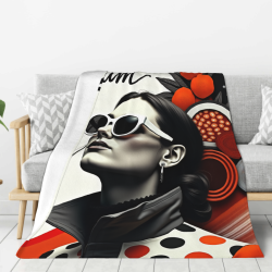 بطانية فلانيل عمودية 280 جرام بتصميم عصري
