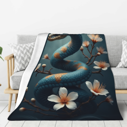 280g vertikale Flanelldecke mit Schlangen- und Blumenmuster