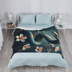 280g vertikale Flanelldecke mit Schlangen- und Blumenmuster