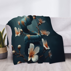 280g horizontale Flanell-Decke, einzigartiges Schlangen- und Blumenmuster