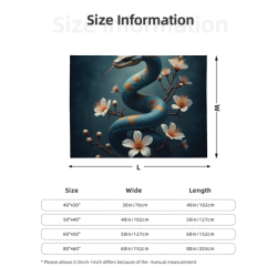 280g horizontale Flanell-Decke, einzigartiges Schlangen- und Blumenmuster