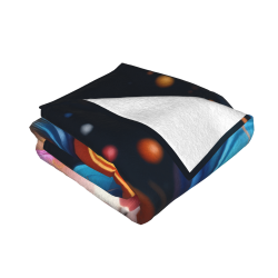 Couverture en flanelle horizontale 280g : Impression de portrait onirique, confortable et chaude