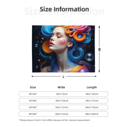 Manta de franela horizontal 280g: Impresión de retrato onírico, cómoda y cálida