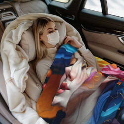 Manta de franela horizontal 280g: Impresión de retrato onírico, cómoda y cálida