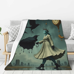 Couverture en flanelle verticale 280g avec impression unilatérale, confortable et pratique