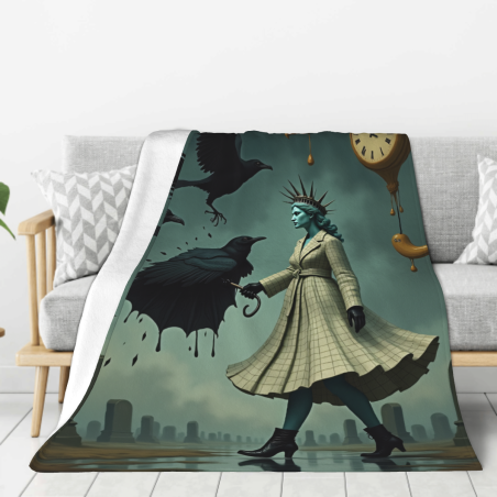 Manta de franela vertical de 280g con estampado de un solo lado, cómoda y práctica