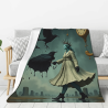 Manta de franela vertical de 280g con estampado de un solo lado, cómoda y práctica
