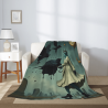 Manta de franela vertical de 280g con estampado de un solo lado, cómoda y práctica