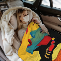 スタイリッシュな女性柄280g横型フランネルブランケット