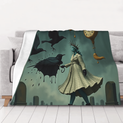 280g horizontale Flanell-Decke: Dunkler Stil Druck, weich und langlebig